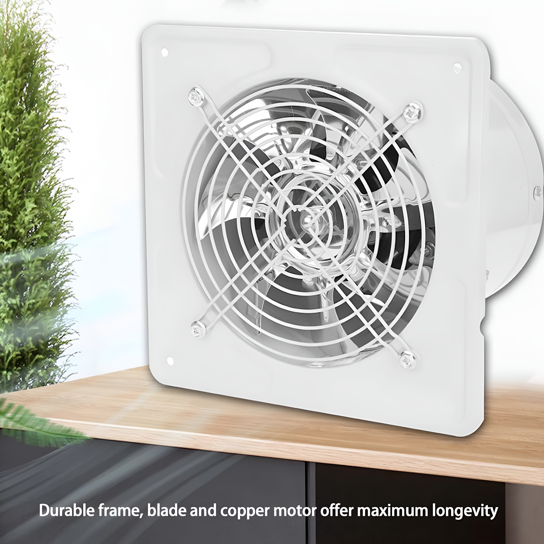 HIBIBUD 2026 New Wall Mounted Exhaust Fan Low Noise Home Bathroom Kitchen Garage Air Vent Ventilation Fan 40W 220V for Bathroom, Kitchen, Garage, Home, Ventilation, Air Circulation, Energy-Efficient.
