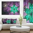 thumbnail image 1 of Fleur Fractale Violette Verte Scintillante - Impression sur Toile Florale, 1 of 3