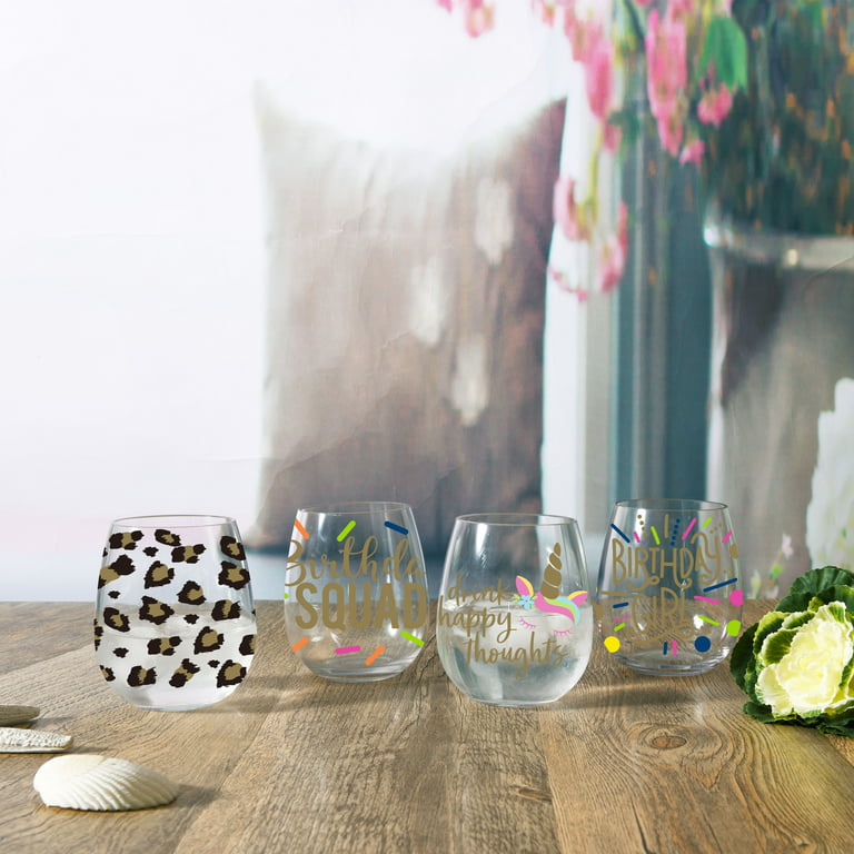Party To Go Leopard 15oz Acrylic Stemless Wine Glass