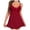 Wine, variant on Women Lace Mesh Nightgown Solid Spaghetti Strap Flared Loose Mini Slip Dress Spring Summer Home Sleep Soft Breathable Lightweight Elegant Sheer Lingerie Evening