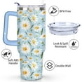 thumbnail image 3 of 40oz Daisy Tumbler with Handle & Straw, Stainless Steel Insulated Cup, Leak Proof Travel Mug, Keeps Drinks Hot/Cold, Nurse Coffee Cup, Gifts for Women Men, 3 of 7