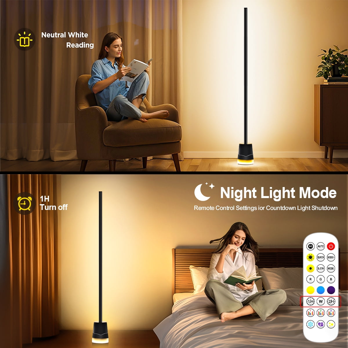 RGB Floor Lamp,Smart RGB Corner Floor Lamp,81 LEDs Bright Standing Lamps for Living Room with APP and Remote,Modern Floor Lamp with Music Sync and 16 Million Colors, Ambient Lighting for Bedroom