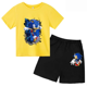 thumbnail image 3 of Nueva camiseta de Sonic para niños, conjunto de 2 piezas, camisetas casuales de manga corta de verano para niños y niñas y adolescentes, conjunto de camiseta y pantalones cortos, ropa para bebés, 3 of 5