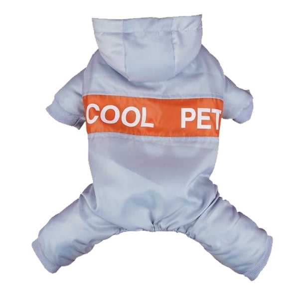 Methold Mono para perros, ropa para perros, ropa para cachorros, abrigo, chaqueta con arnés, resistencia al desgaste, impermeable, calentador artesanal Ropa para mascotas Azul-gris/L Methold PT004239-03