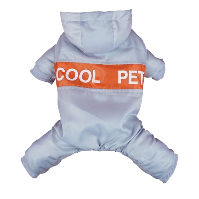 Methold Mono para perros, ropa para perros, ropa para cachorros, abrigo, chaqueta con arnés, resistencia al desgaste, impermeable, calentador artesanal Ropa para mascotas Azul-gris/L Methold PT004239-03