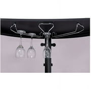 Bowery Hill Contemporary Glass Home Bar in Black and Chrome