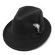 thumbnail image 4 of Qarigey Sombrero lujoso para hombre del penacho para el de moda y cómodo sombrero de lana suave Sombrero del fieltro del penacho Sombreros Café, 4 of 6