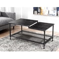 thumbnail image 1 of QinaQin Industrial Storage Coffee Table, 2-Tier Rustic Brown Center Table with Metal Frame, 1 of 7