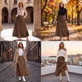 thumbnail image 7 of JIRNYORLL Womens Boho Flowy Maxi Skirt Ruffle Tiered Elastic Waist 2026 Fall 2026 Fall Beach Vacation Casual Long Skirts, Brown S, 7 of 7