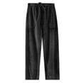 thumbnail image 2 of Zedker Casual Straight-Leg Elastic Waist Long Mens Pajama Pants with Drawstring Comfy Soft Fleece Thermal Sleepwear Pants with Pockets,Dark Gray,XXL, 2 of 9