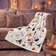 thumbnail image 6 of Whimsical Ghosts Pumpkins Festive autumn celebration Scene, Warm Flannel Blanket for Living Room and Reading Nook, Playful Pet Portrait Pattern, Cat Lovers autumn celebration Gift, 6 of 9