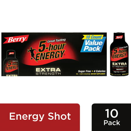 5-hour ENERGY® Extra Strength Berry Flavor, Low Calorie Energy Shot, 10