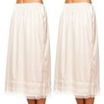 thumbnail image 3 of Sunisery Women's Mid Skirts Smooth Underskirt L-3XL Plus Size Lace Solid Clothes Night Wear, 3 of 3