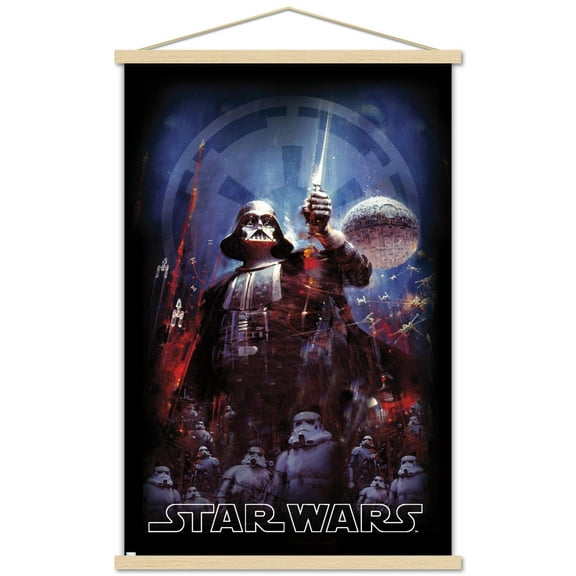 Star Wars: Empire Strikes Back - Empire Illustration Wall Poster with Wooden Magnetic Frame, 22.375" x 34"