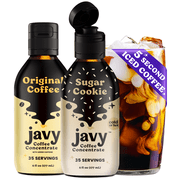 Javvy Coffee Concentrate Bundle - Cold Brew Coffee, Perfect for Instant Iced Coffee, Cold Brewed Coffee and Hot Coffee -Original & Sugar Cookie