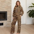thumbnail image 4 of Yuyamidu Leopard Print Women's Tracksuits Matching Sweatsuit Loungewear Lounge Sets 2 Piece Outfits Spring Fall Winter Drawstring Pullover Sweatshirt Wide Leg Sweatpants Tops Bottoms Set L, 4 of 7