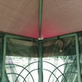 thumbnail image 5 of Outdoor Patio Gazebo 10x10 with Double Roof & Mosquito Net, Steel Frame Canopy Tent with Detachable Mesh Screens on All Sides, Backyard Shelter for Garden, Brown, 5 of 11