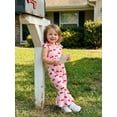thumbnail image 4 of BemeyourBBs Toddler Baby Girls Summer Clothes Bee Western Boots Cherry Romper Overalls Jumpsuit Bell Bottoms Casual Tie Shoulder Flared Pants Overalls Cute Infant Spring Summer Clothes, 4 of 9