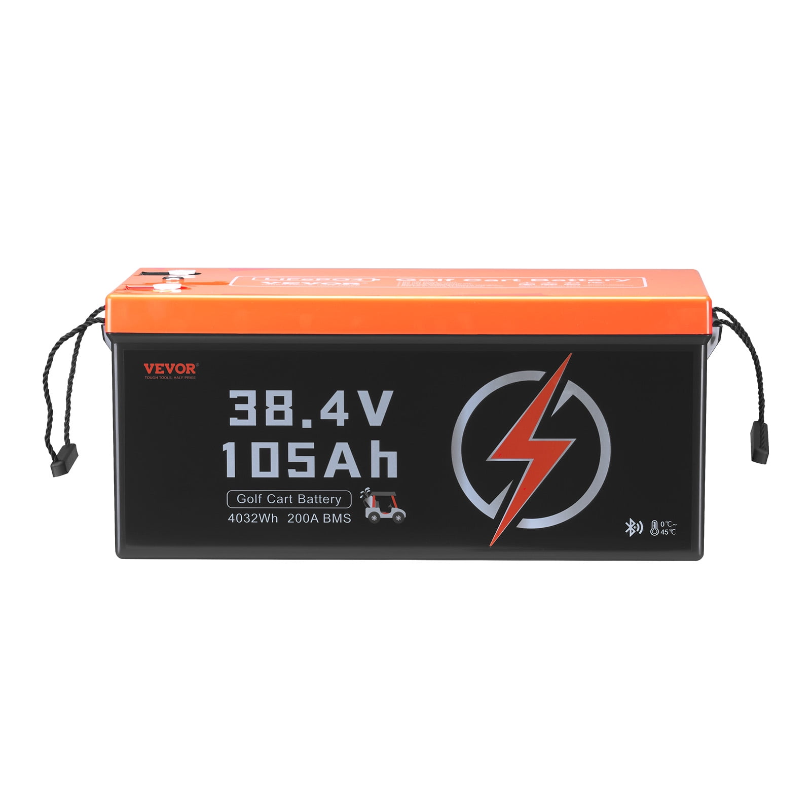 VEVOR 36V 105Ah Golf Cart Lithium Battery, 36 Volt Golf Cart Battery with 200A BMS, LCD Monitor and Mobile APP, LiFePO4 Battery with 600A Peak Current, ABS Shell and 4000+ Cycles, for Golf Carts