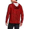 thumbnail image 3 of Havenx Upf 50+ Sun Protection Shirt for Men Texture Print Long Sleeve Hoodies with Mask Rapid Dry Rash Guard Shirts Hiking Running Fishing Athletic Workout Clothing,Red M, 3 of 5