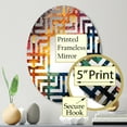 thumbnail image 3 of Designart "Shimmering Beats Compact Discs wall art III" Entertainment Maze Round Wall Mirror - Fashion Oval Printed Decorative Mirror - Multiple Color Options, 3 of 5