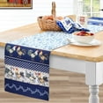 thumbnail image 2 of Home Bargains Plus Rectangle Fabric Table Runner, 70” Long, Blue Provence Rooster Country Fabric Table Runner, 2 of 9