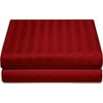 thumbnail image 6 of Fitted Sheet 1 Piece Only - 8" Inch Deep Pocket Twin Size Sheets - 400 TC Egyptian Cotton Super Elastic Bottom Mattress Covers & Protectors - Deep Pocket Fitted Sheet - Burgundy Stripe., 6 of 6