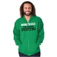 thumbnail image 5 of Work Sucks Going Hunting Funny Zip Up Hoodie Men's Women's Brisco Brands M, 5 of 6