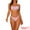 Pink, variant on DARING DIVA Women's Leaf Print Bandeau Bikini Set, 2-Piece Lace Up Swimsuit S Pink