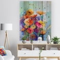 thumbnail image 3 of Designart 'Abstract Floral Watercolor Painting ' Floral Print on Natural Pine Wood, 3 of 3