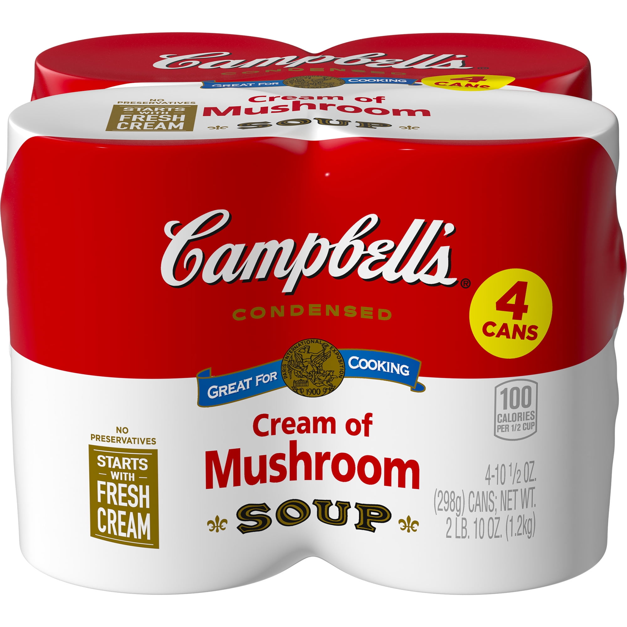 Campbell's Condensed Cream Of Mushroom Soup, 10.5 Oz. Cans (Pack Of 4 ...