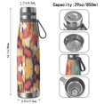 thumbnail image 3 of 29oz Insulated Water Bottle with Tea Infuser, Stainless Steel Travel Mug, Watercolor Splatter Painting Print, 3 of 6
