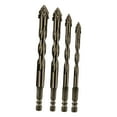 thumbnail image 4 of Juego de brocas excéntricas dentadas de cuatro con vástago hexagonal, accesorios para vidrio, baldosas, hormigón y madera, multiusos, con punta 4 piezas, 4 of 8