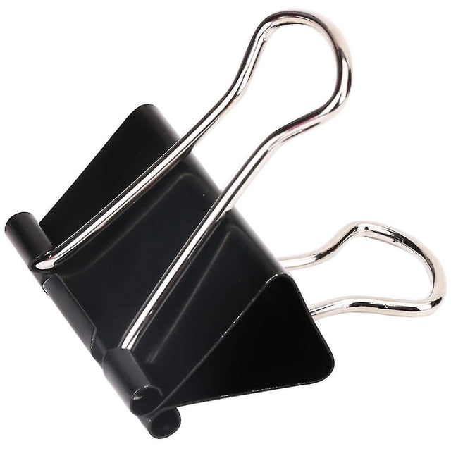 Clips para carpetas de papel, abrazaderas surtidas con contenedor para niños y adultos, Clips negros ideales para papeles fotográficos, oficina en casa