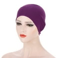 thumbnail image 2 of SPRING PARK Women Muslim Solid Color Soft Elastic Bandanna Turban Cap Head Scarf Cover Hat Headdress, 2 of 7