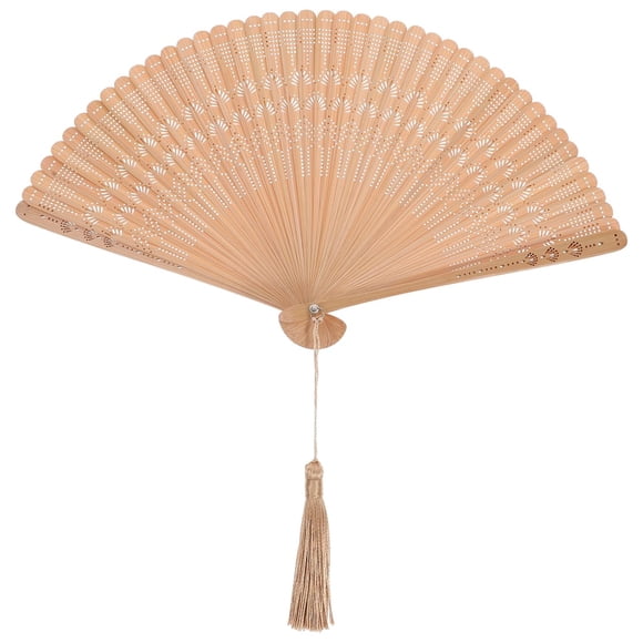 Ventilador plegable portátil de bambú BESPORTBLE de estilo vintage