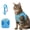 Blue, variant on Escape Proof Cat Harness, Breathable, Adjustable Vest-style Harness with Reflective Strips.