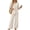 Khaki, variant on 2 Piece Sets for Women Summer Spring Vacation Beach Travel Airport Outfits Three Quarter Sleeve Lounge Set
