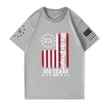 thumbnail image 4 of Hogleaql Usa Flag Tee Shirt for Men 4th Of July Crew Neck American Flag Print Short Sleeve T-Shirts Patriotic Trendy Independence Day Loose Fit Pullover Tops Light Gray XL, 4 of 6