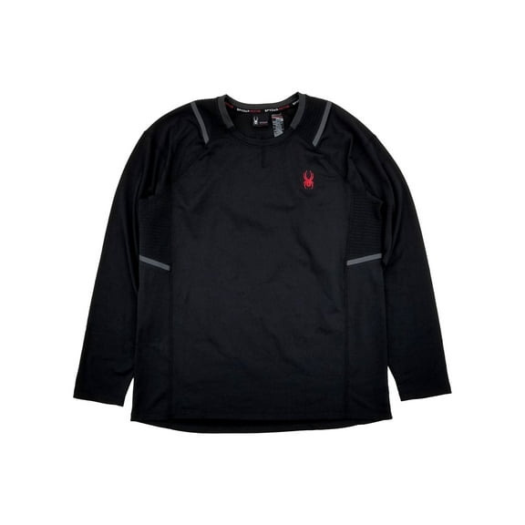 Spyder Mens Blazing Black Stretch Quick Dry Active Long Sleeve Shirt Medium