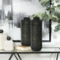 thumbnail image 3 of LuxenHome Set of 2 Black and Gold Metal Bottle Vases, 3 of 6