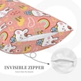 thumbnail image 3 of Lsque Rabbit So Cute Pattern Pillow Case – Soft & Cozy Throw Pillow Cover, Hypoallergenic Cushion Case for Sleeping Women with Envelope Closure-14"x20", 3 of 6