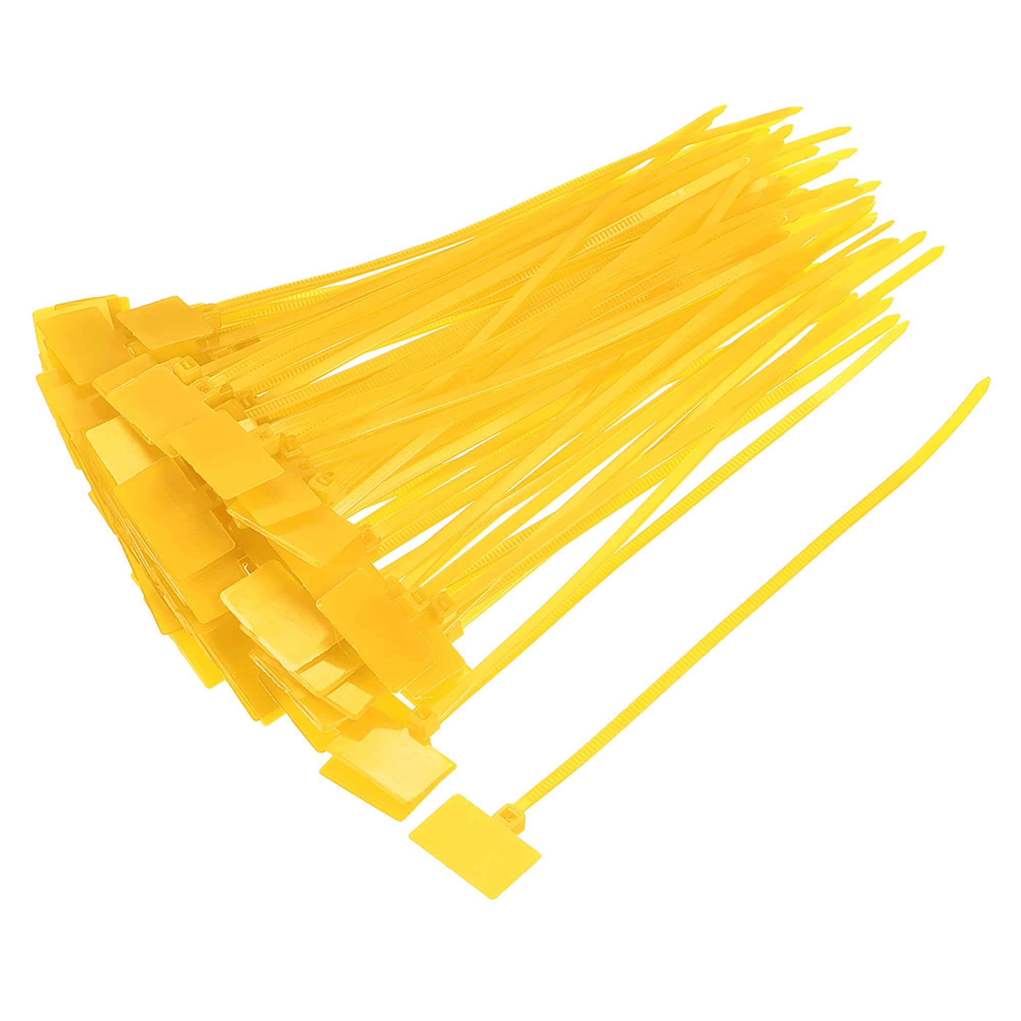 Uxcell 6 Inches Cable Zip Ties Label Tag Mark SelfLocking Nylon Yellow