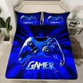 thumbnail image 2 of Erosebridal Male Gamepads Sheet Set Twin,Video Game Bedding Sets Twin Size,Blue Gamer Twin Sheet Sets,Super Cozy Geometric Room Decor,3pcs, 2 of 7