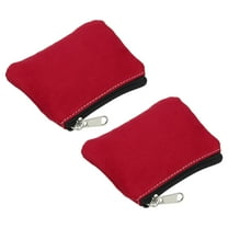 3.5" x 4.7" Coin Purse Pouch, 2 Pack Change Purses Small Organizer Bags with Zipper Canvas for Home, Red
