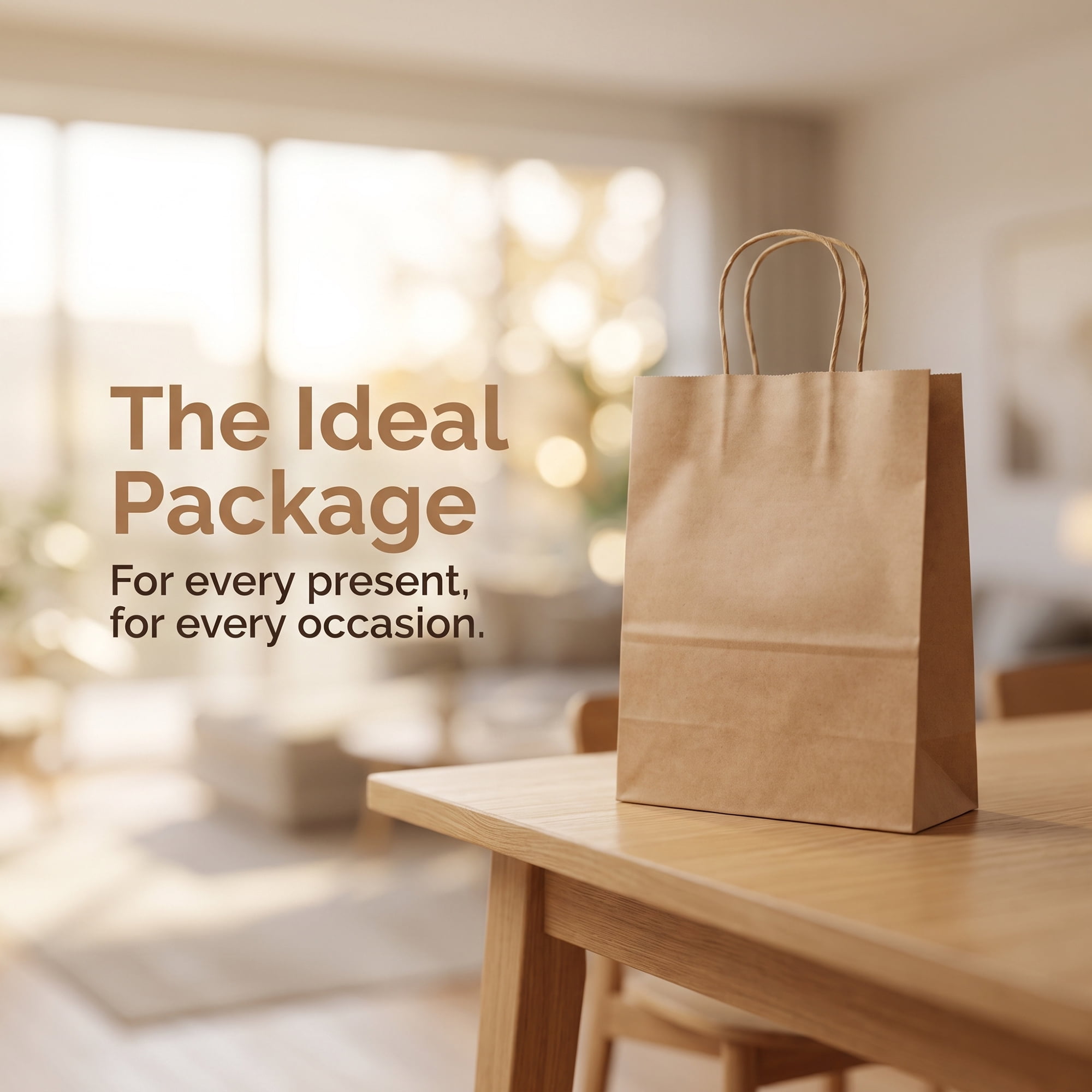 Unique Bargains 10Pcs Heavyweight Premium Gift Bags with Handles Brown 8.3" x 4.3" x 10.6"