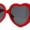 Red Black, variant on Womens Oversize Iconic Thick Plastic Arm Heart Sunglasses Red Black