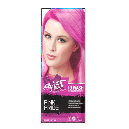 Splat 10 Wash Pink Pride Hair Color No Bleach Temporary Pink Hair