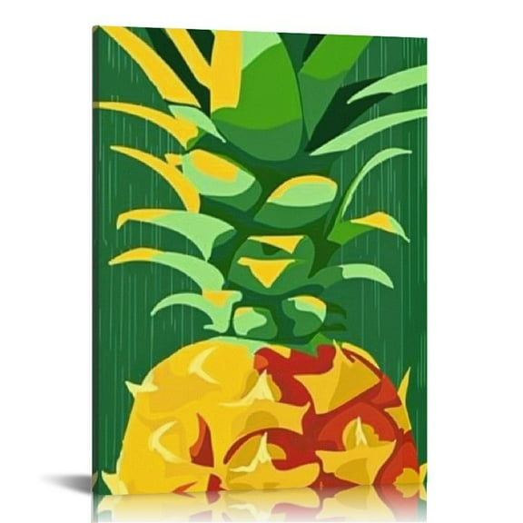 Fenyluxe Pineapple Wall Art Decor Canvas Print for Home Living Room Bedroom Office Made in USA 12x16in