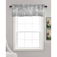 thumbnail image 3 of Grey Forest Linen Curtain Valance for Bedroom/Bathroom/Kitchen/Living/Dining Room Window,Modern Abstract Tree Smear Art Retro Painting Pocket Topper Drapes Decorative Cafe Drapery Panel 42"x12", 3 of 6